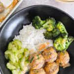 Baked Meatballs with Sriracha Mayo