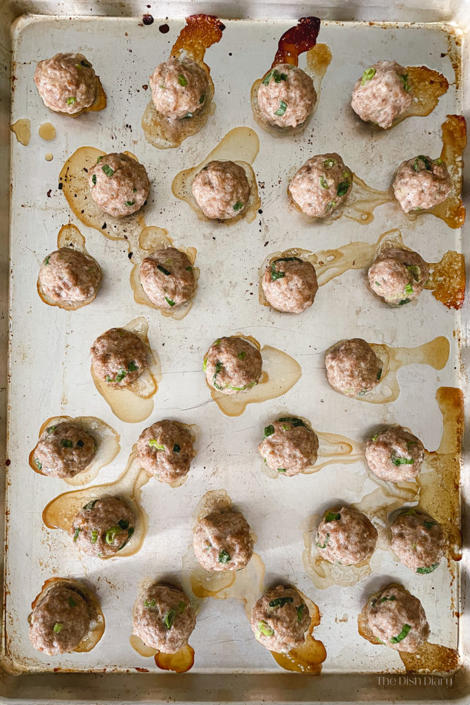 Baked Meatballs with Sriracha Mayo