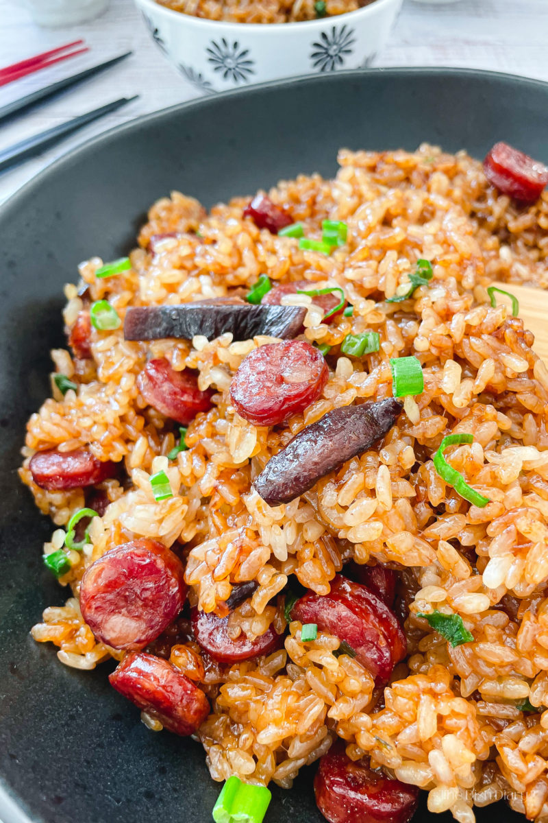 Chinese Savory Sticky Rice (No Mi Fan) - The Dish Diary