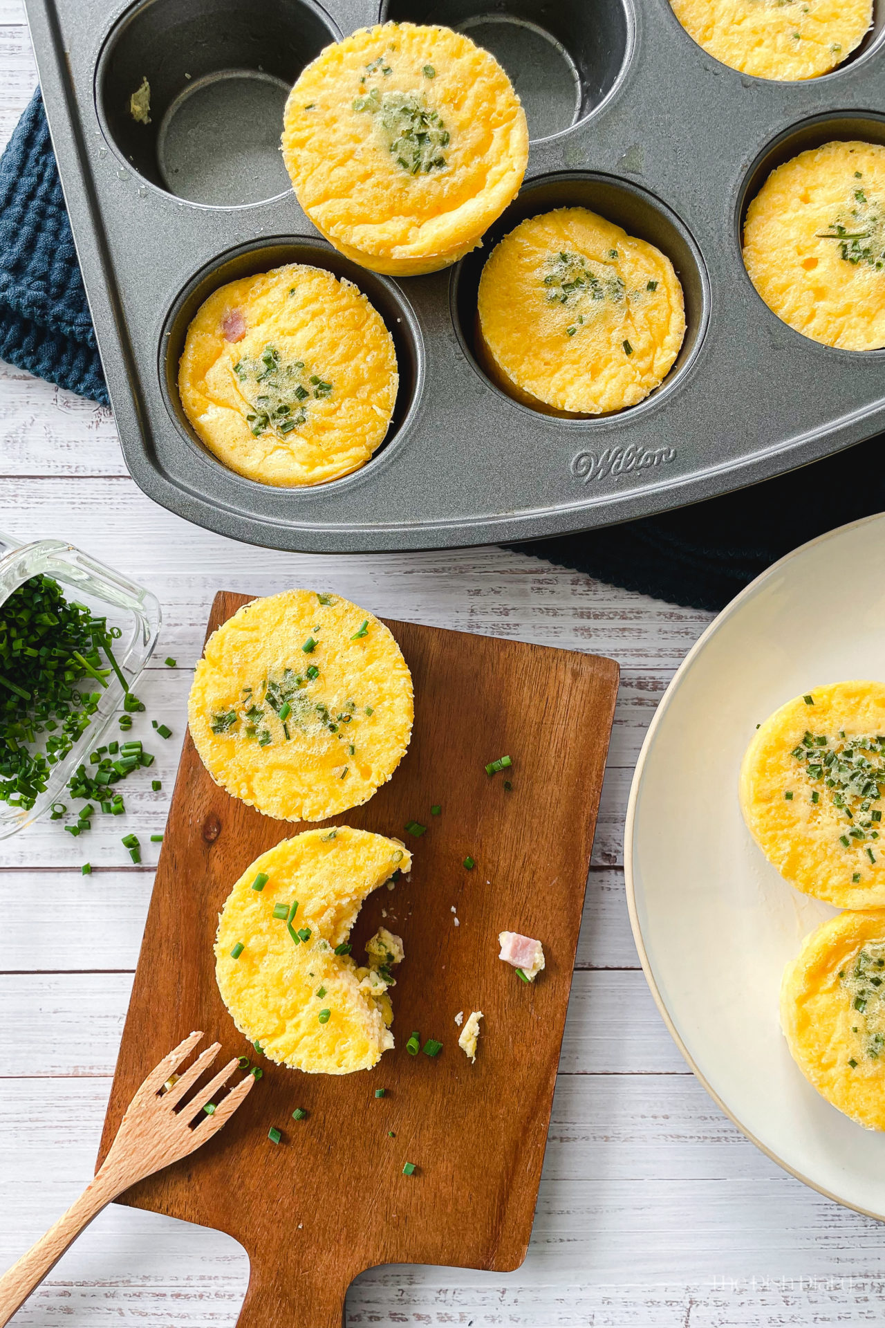 Egg Bites with Ham and Cheddar