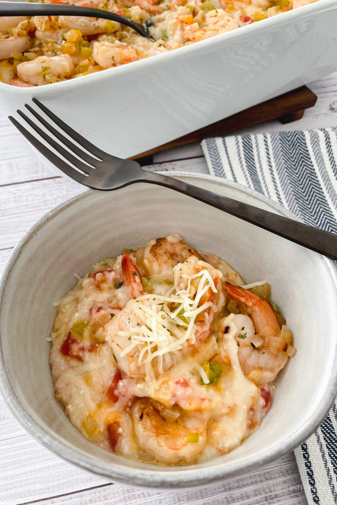 Cheesy Oven-baked Shrimp and Grits