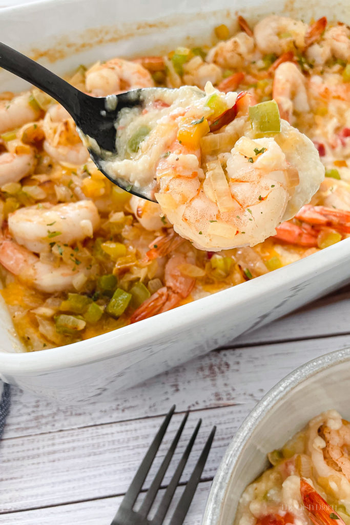 Cheesy Oven-baked Shrimp and Grits