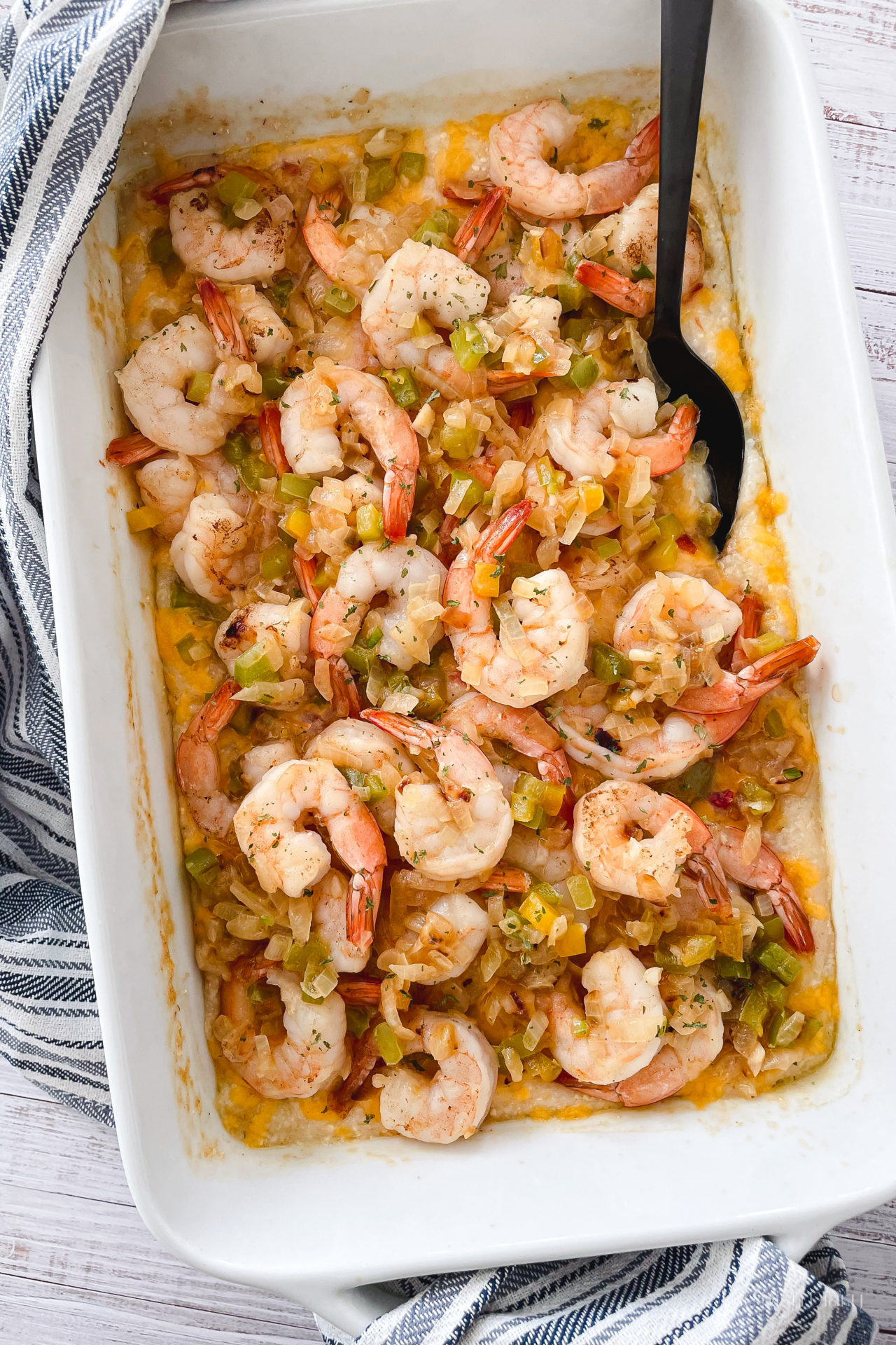 Cheesy Oven-baked Shrimp and Grits