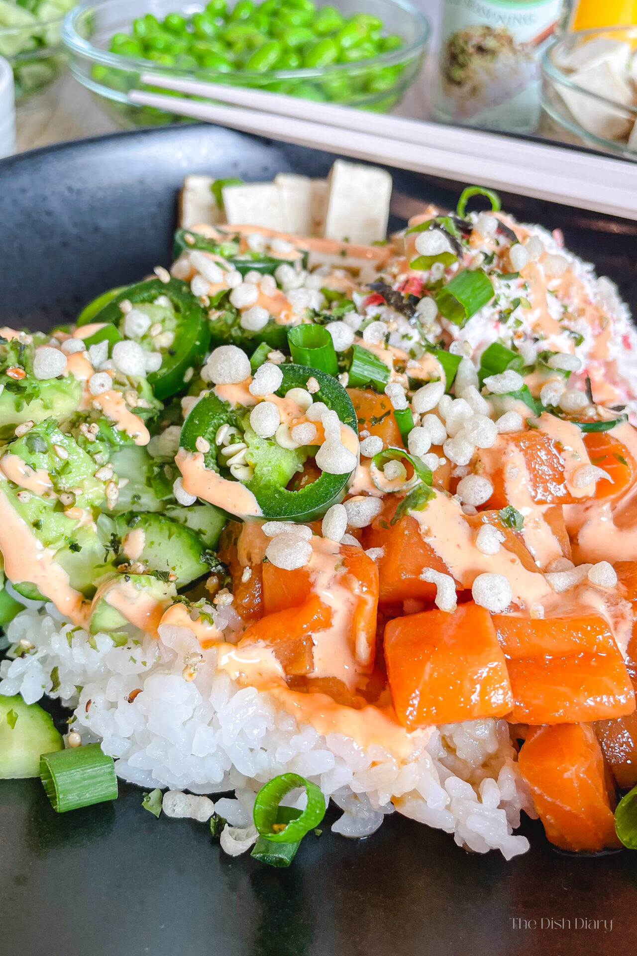 Fresh DIY Salmon Poke Bowl