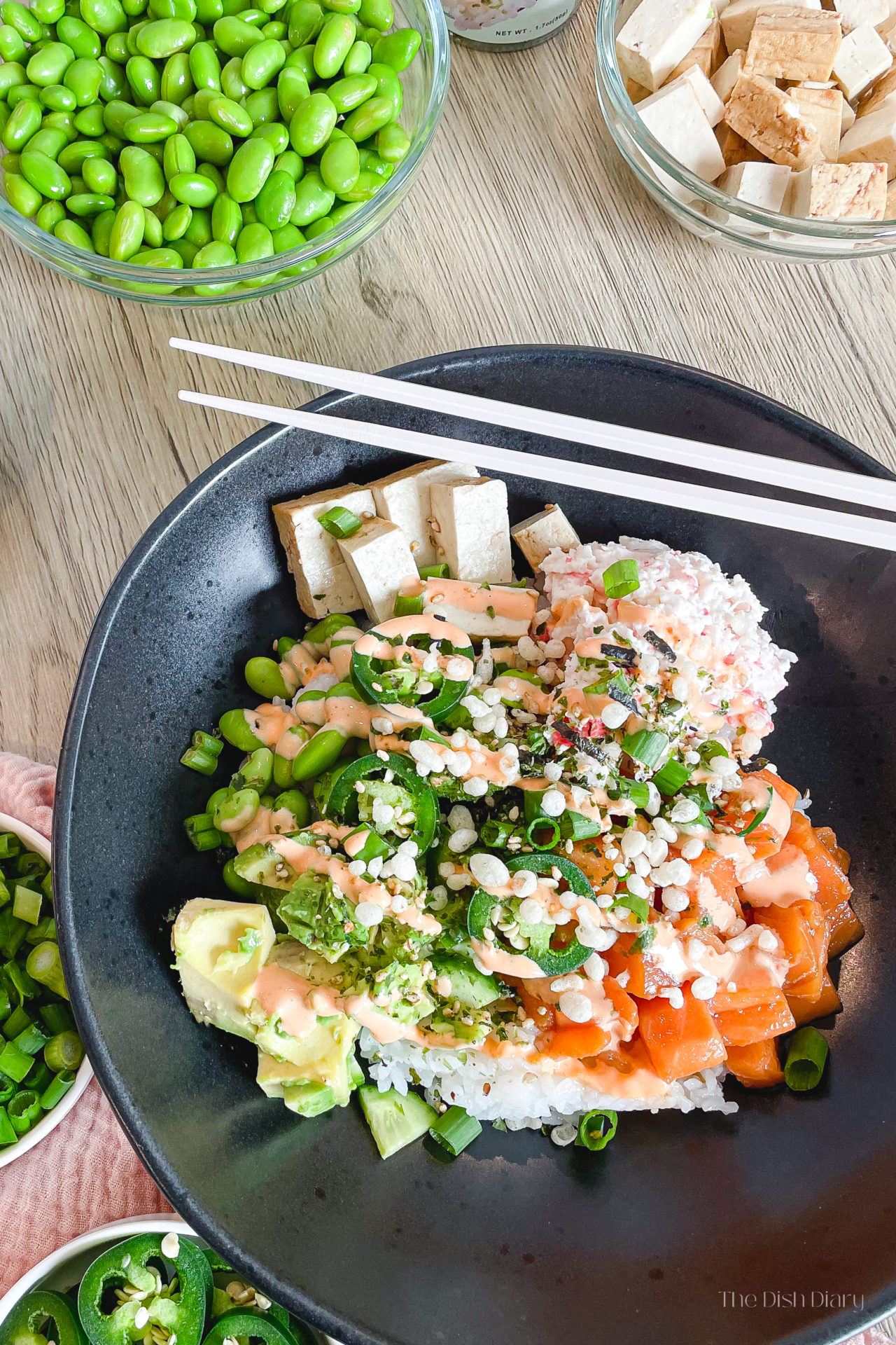 Fresh DIY Salmon Poke Bowl