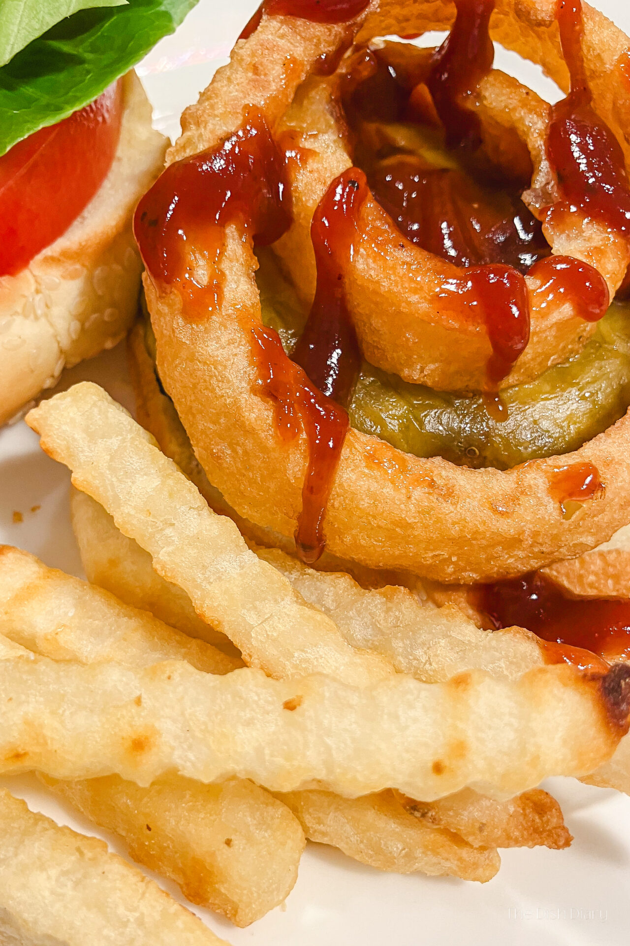 Onion Ring BBQ Sauce Cheeseburger