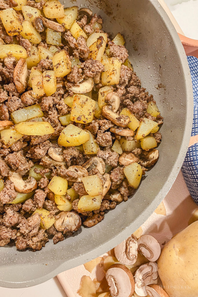 Mince Mushroom Potato Skillet