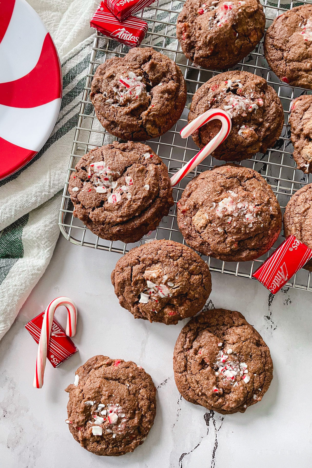 Peppermint Dark Chocolate Chip Cookies