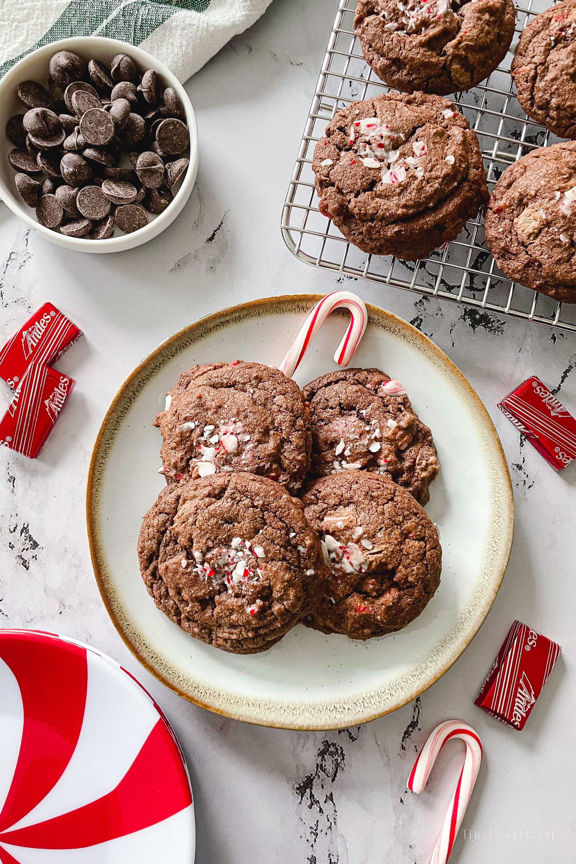 Peppermint Dark Chocolate Chip Cookies