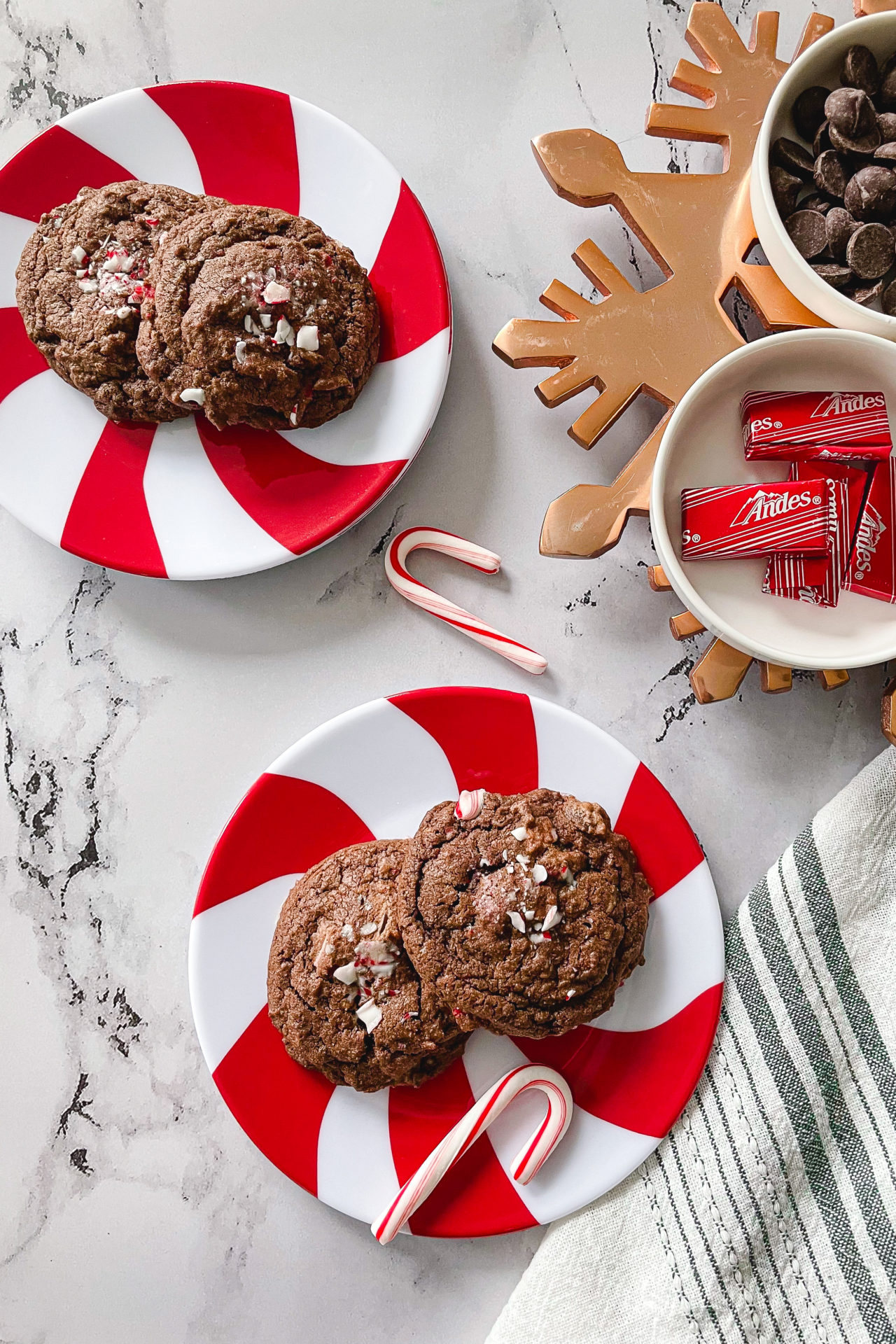 Peppermint Dark Chocolate Chip Cookies