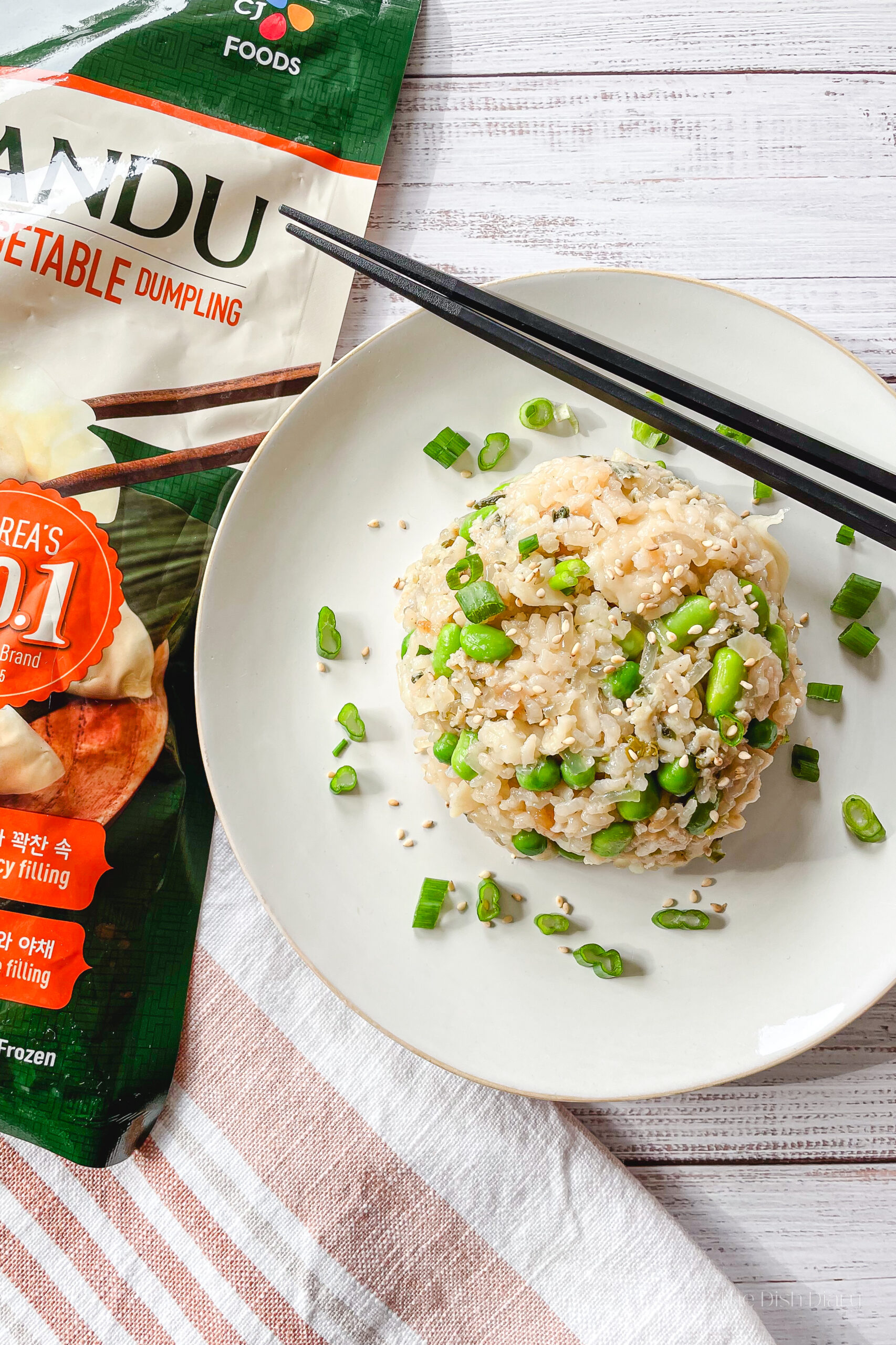 Rice Cooker Korean Mandu Rice - The Dish Diary