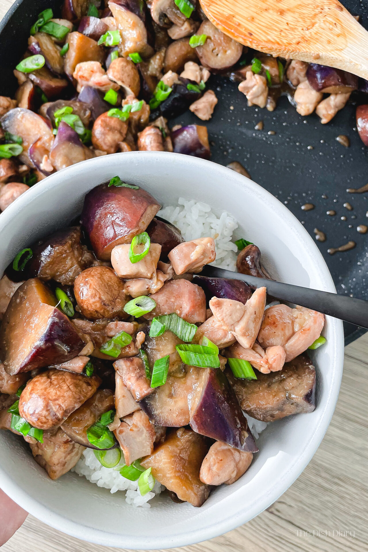 Chicken with Eggplant and Mushrooms